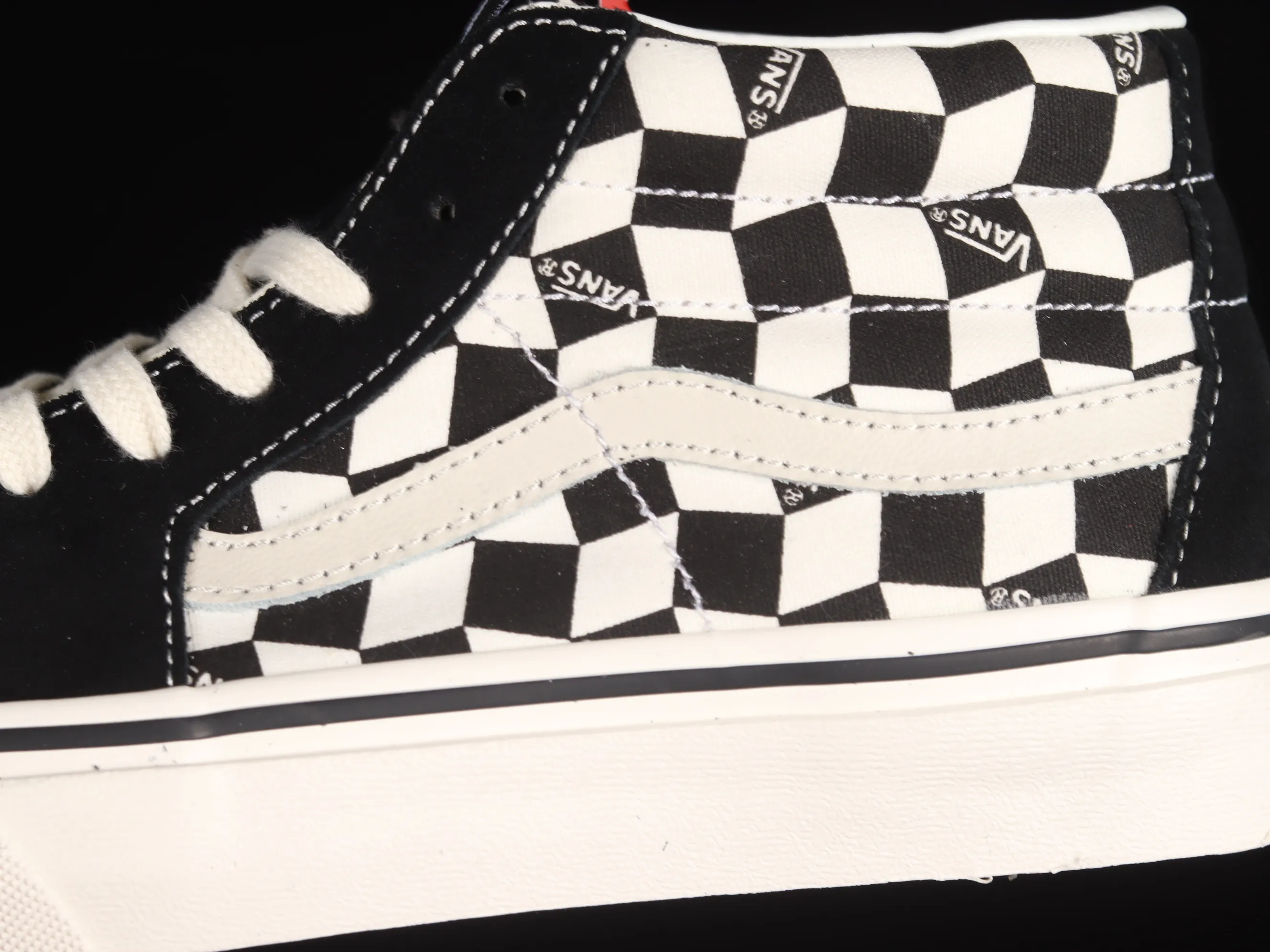 All categories Vans Vans series Vans Mid Vans China Vans Sk8-Mid Vans official black and white checkerboard Chinese casual sneakers VN0A391FJB2